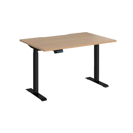 Elev8 Mono Straight Sit-Stand Desk - 1200mm - Black - Beech